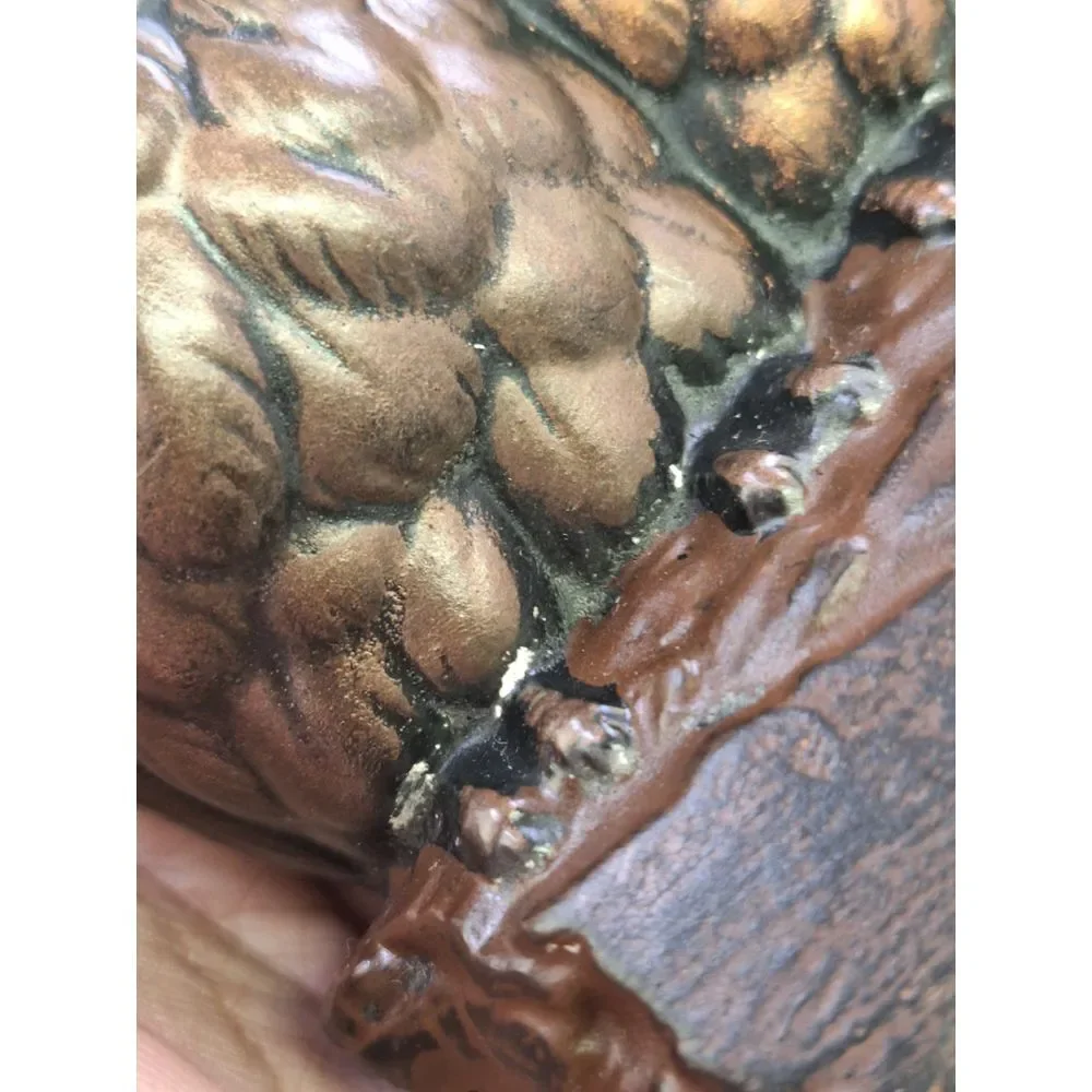 VTG Chalkware Painted Owls on Log Mid Century Japan  Woodland‎ Decor Lover Solid